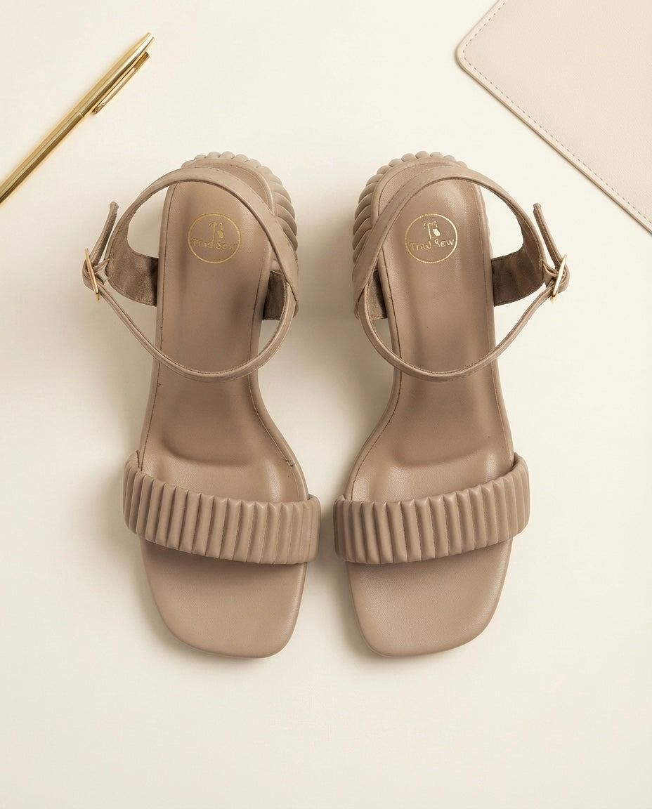 Finty Block Heel Nude