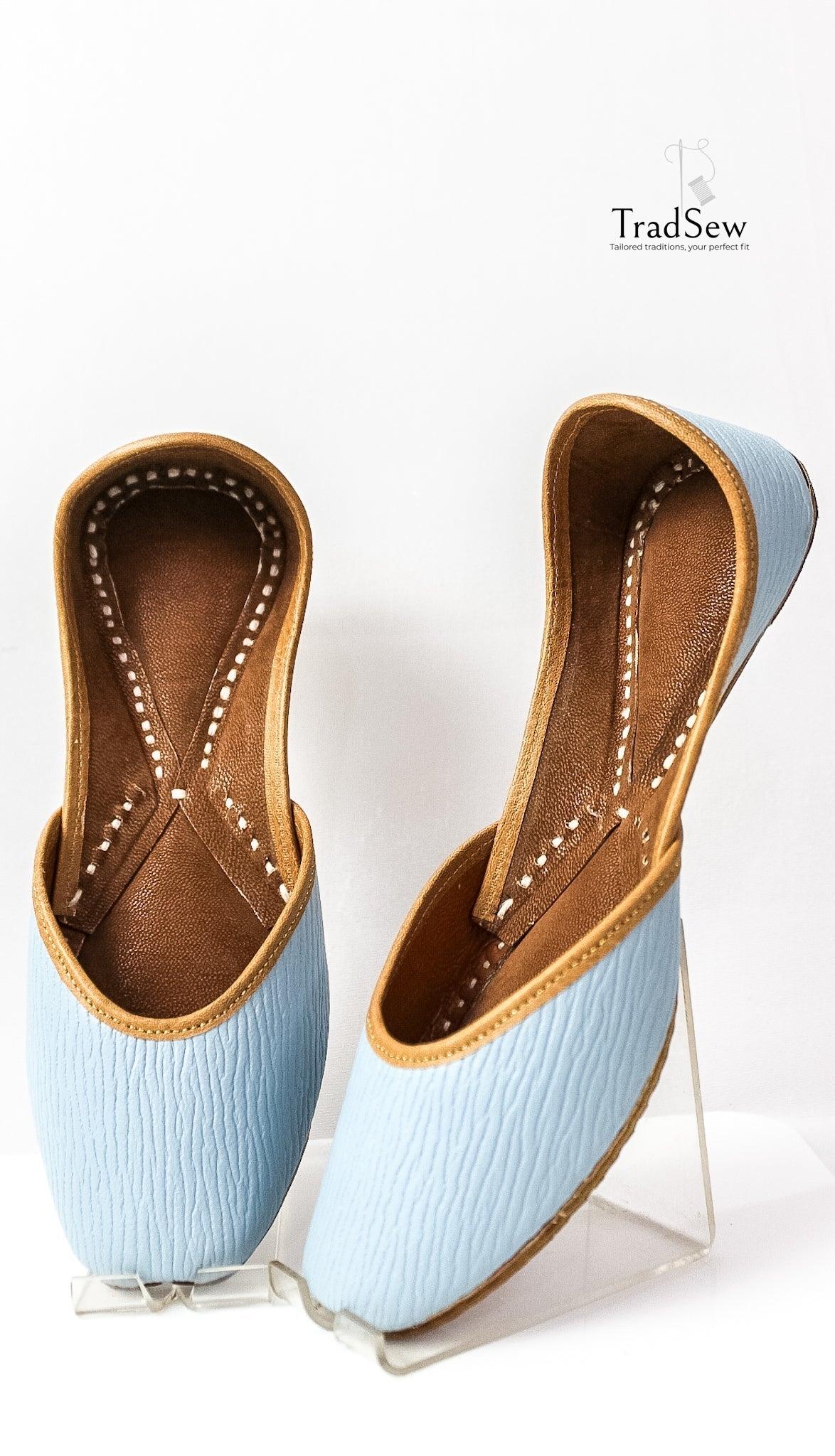 Classic Blue Leather designer Jutti by Tradsew