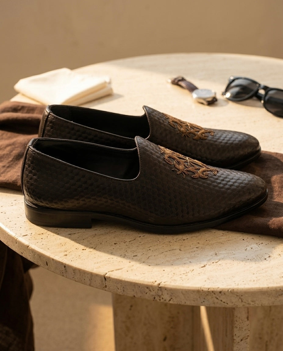 Paul (Black Ethnic Leather Jutti)