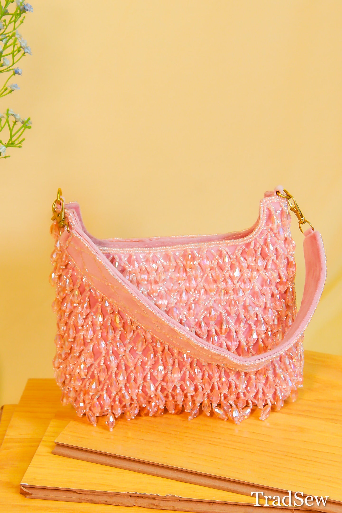 Eva Pink Handcrafted Designer handbag for Women