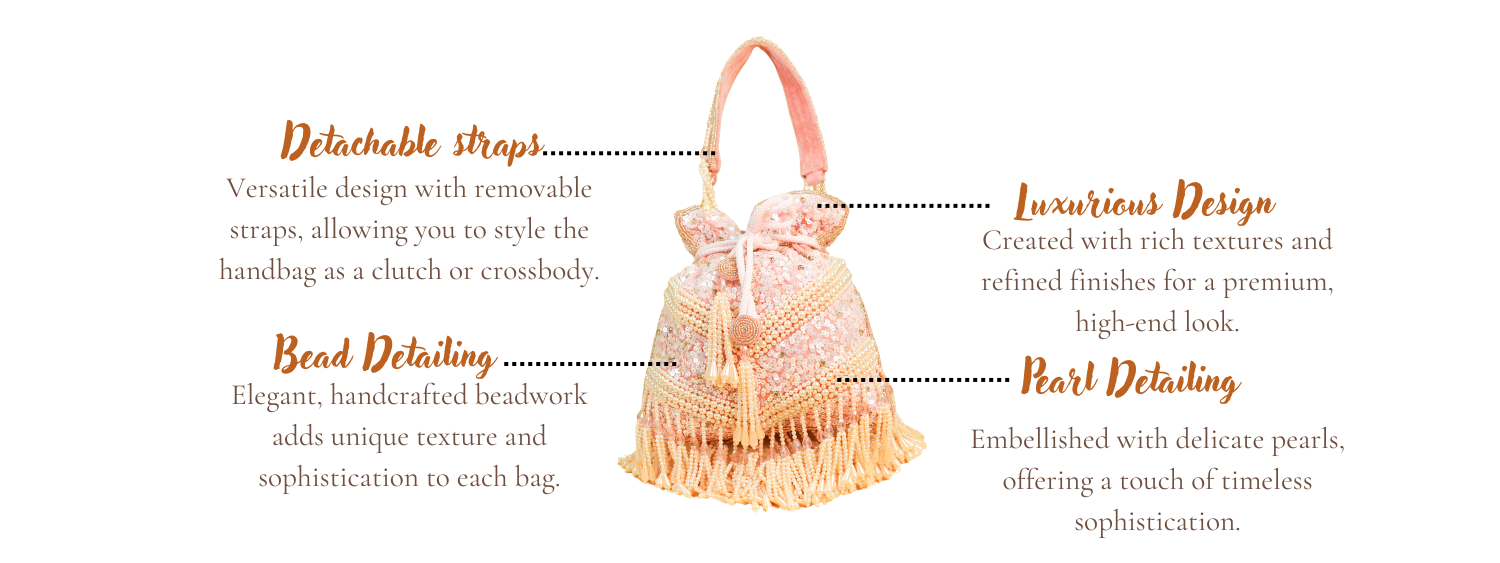 Features of Amayra Pink  Handcrafted Designer Potli for women