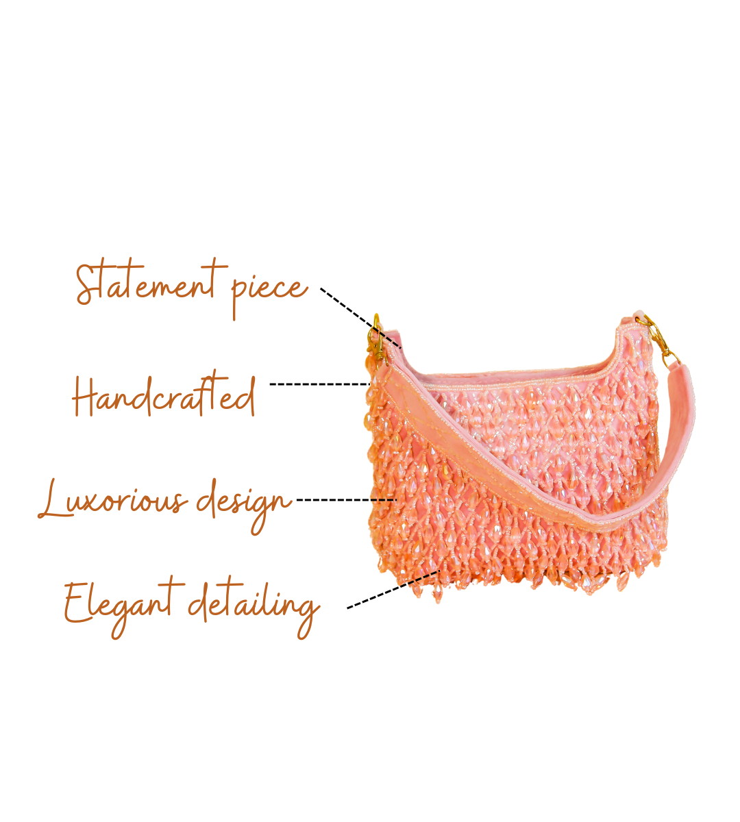 Features of Features of Eva Pink Handcrafted Designer handbag for Women