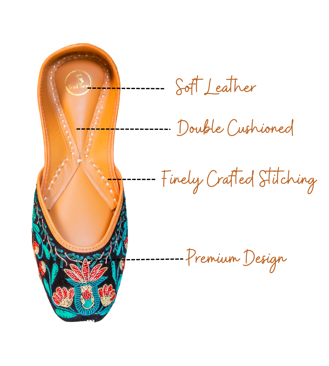 Features of Shobha Black Velvet Bridal Punjabi jutti for Women