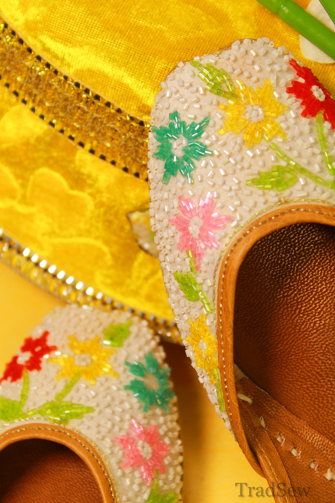 Multicolor Floral Punjabi Jutti for women by tradsew