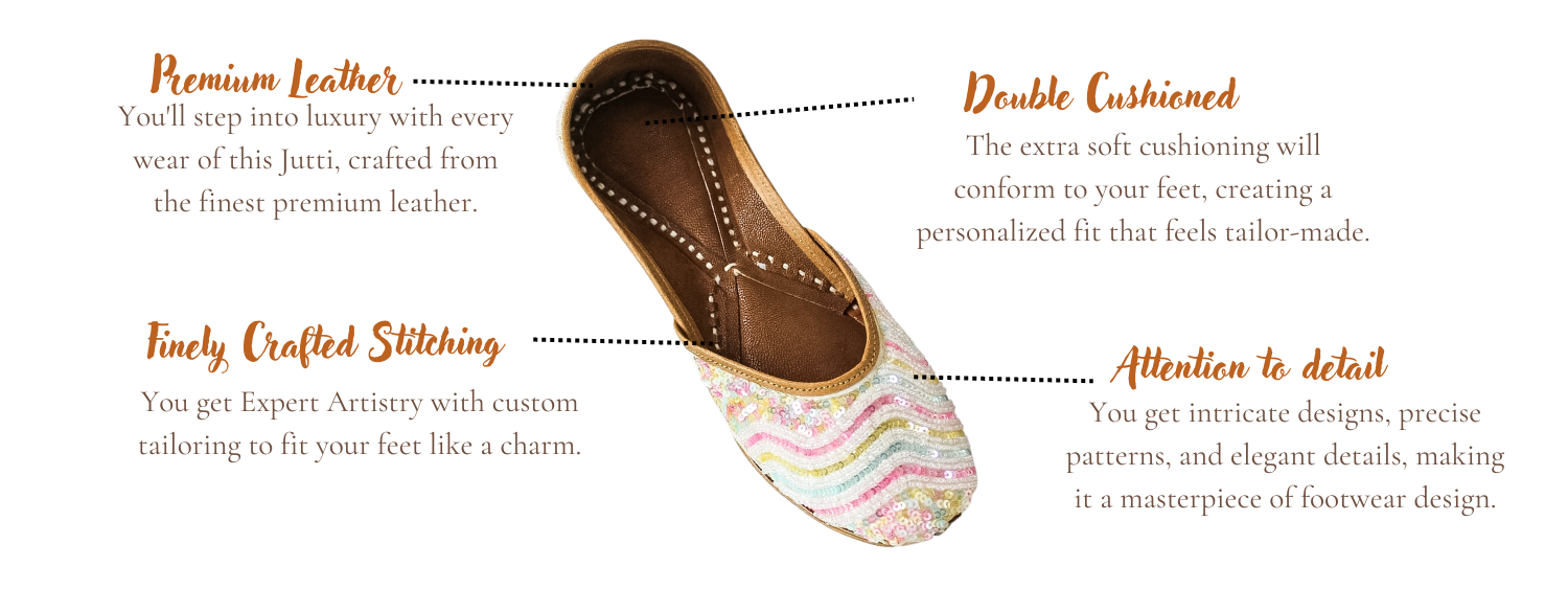 Featuring highlights of lear multicolour punjabi jutti for ladies by tradsew