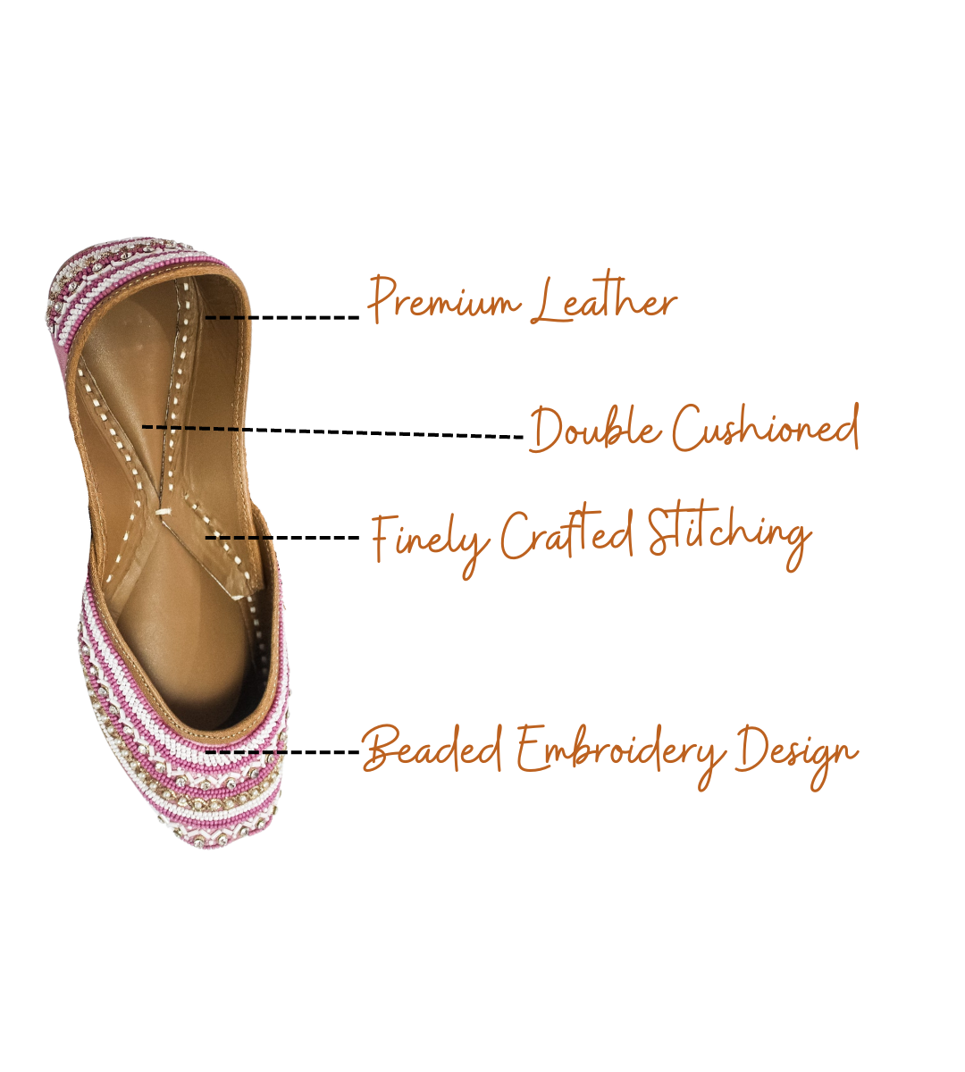 Featuring highlights of radiance pink punjabi jutti for ladies by tradsew