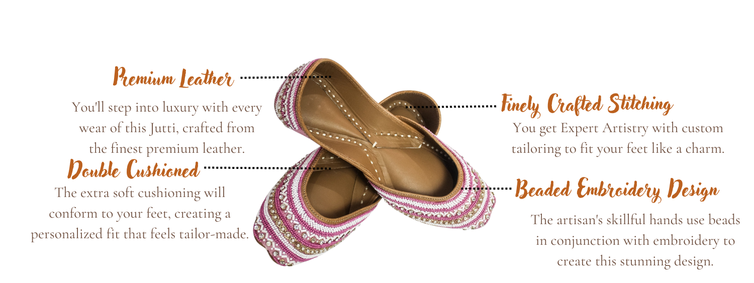 Featuring highlights of radiance pink punjabi jutti for ladies by tradsew