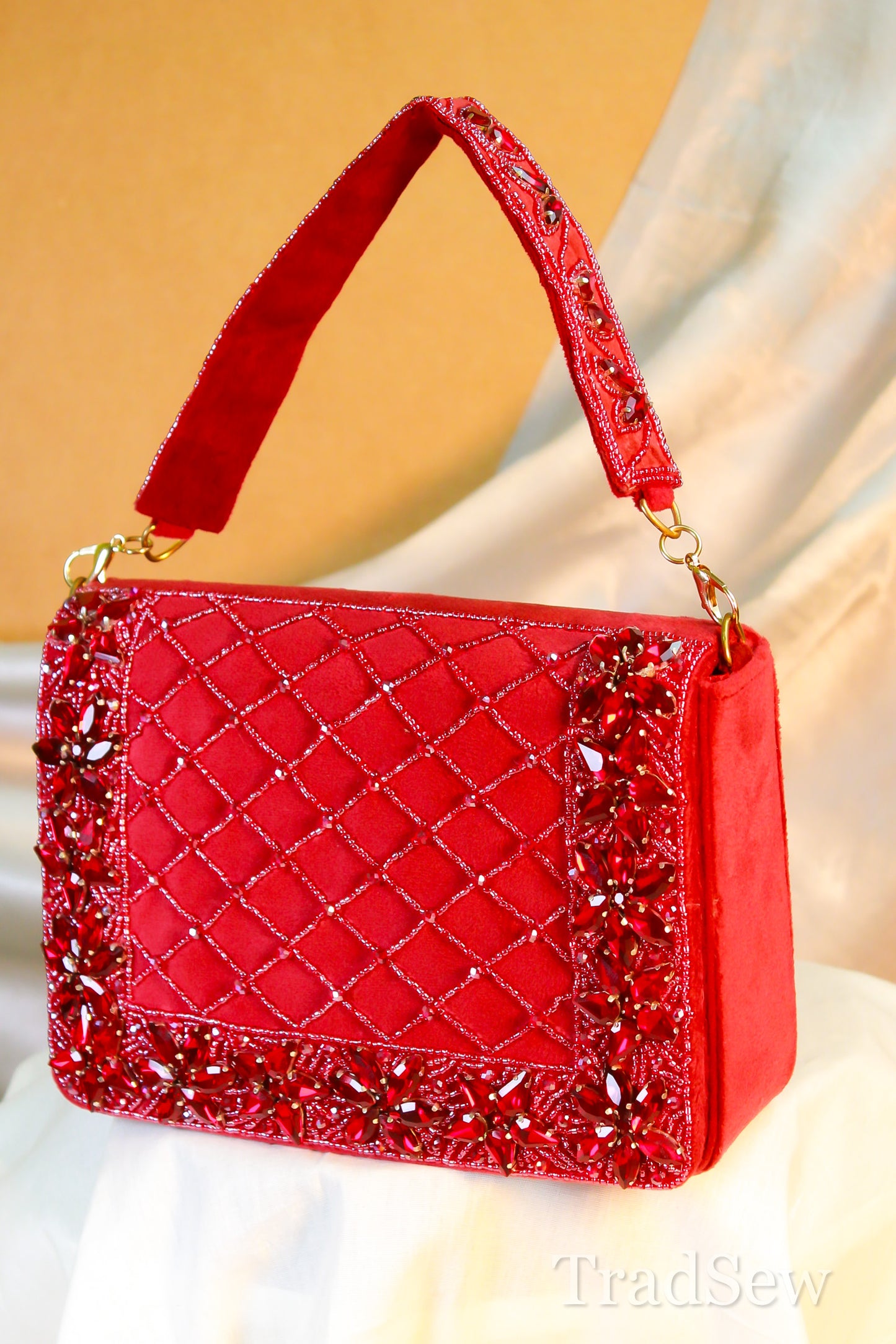 Rani Red Designer Handcrafted Handbags for Women