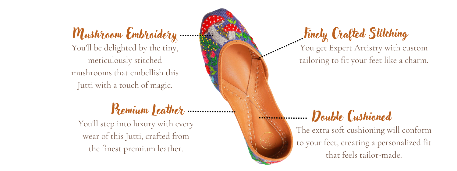 Featuring highlights shroomy denim punjabi jutti for ladies by tradsew