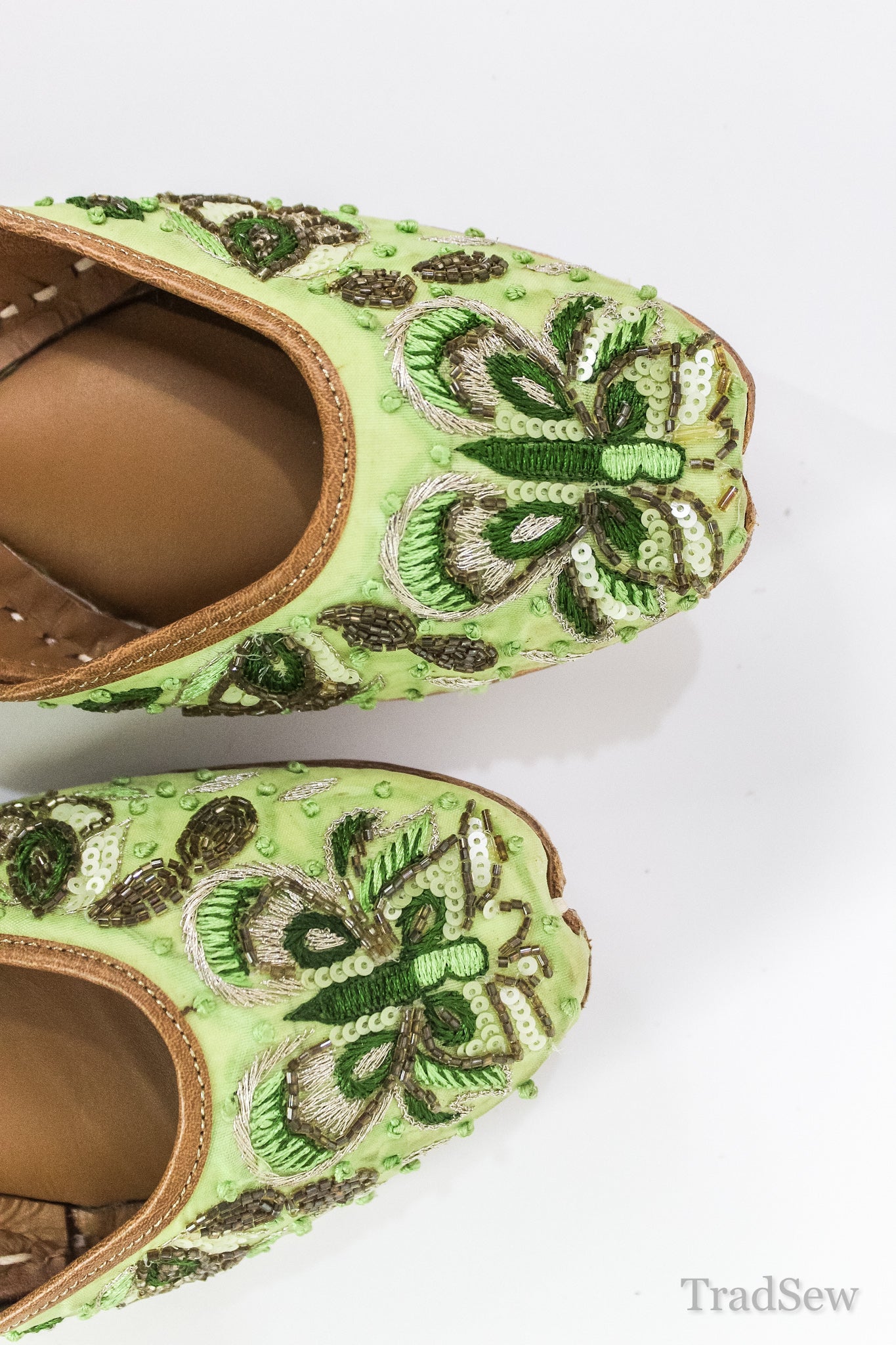 Verdant Meadow Embroidered Jutti by Tradsew