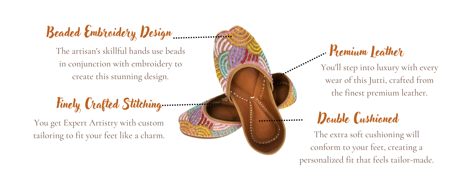 Featuring highlights of Vibrant carnival jutti for ladies by tradsew