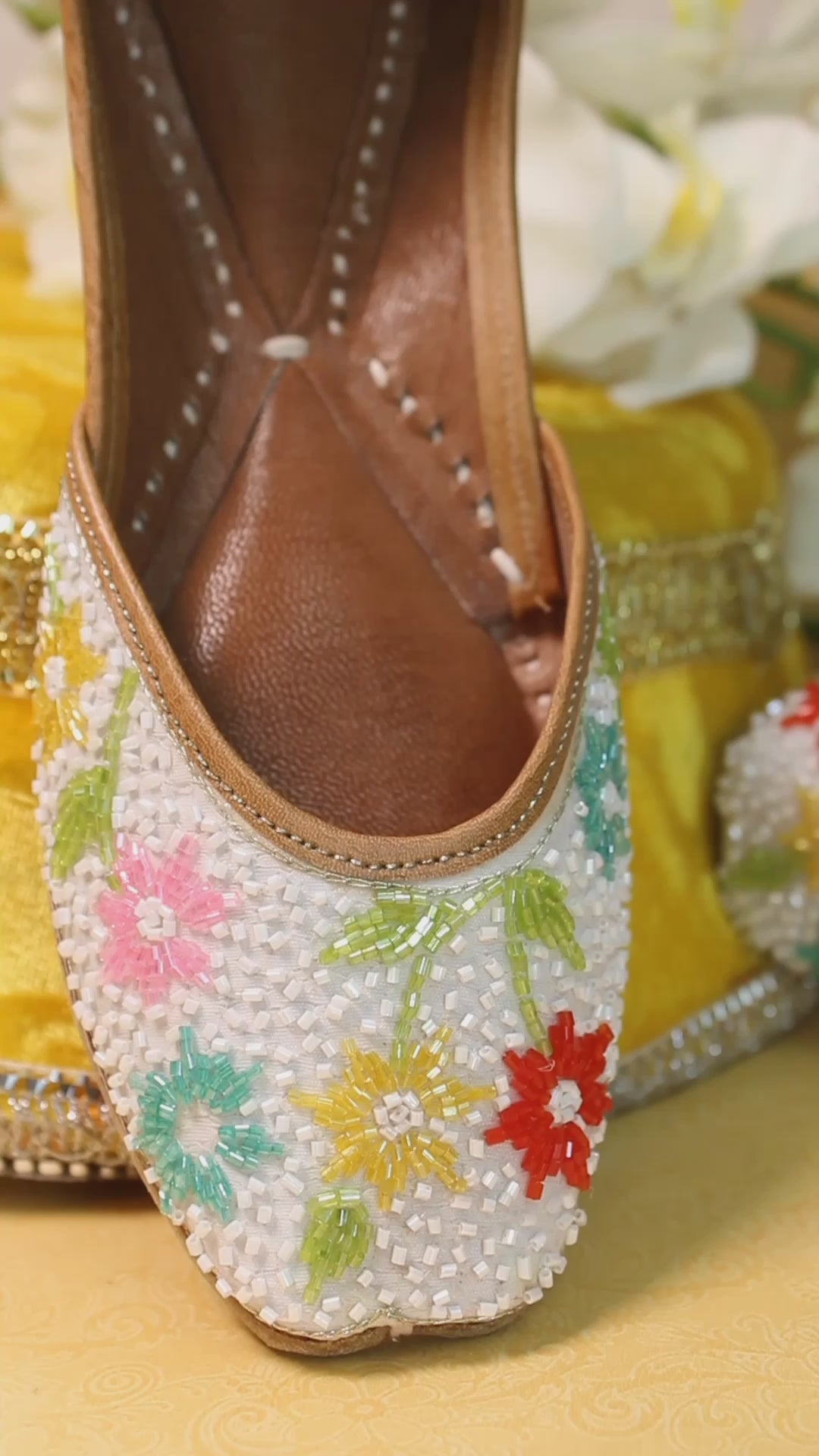 Multicolor Floral Punjabi Jutti for women by tradsew