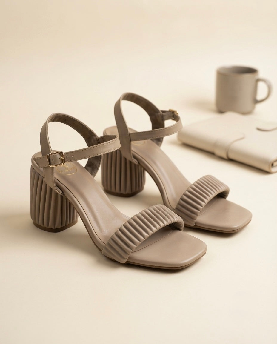 Finty Block Heel Nude