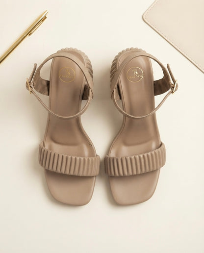 Finty Block Heel Nude