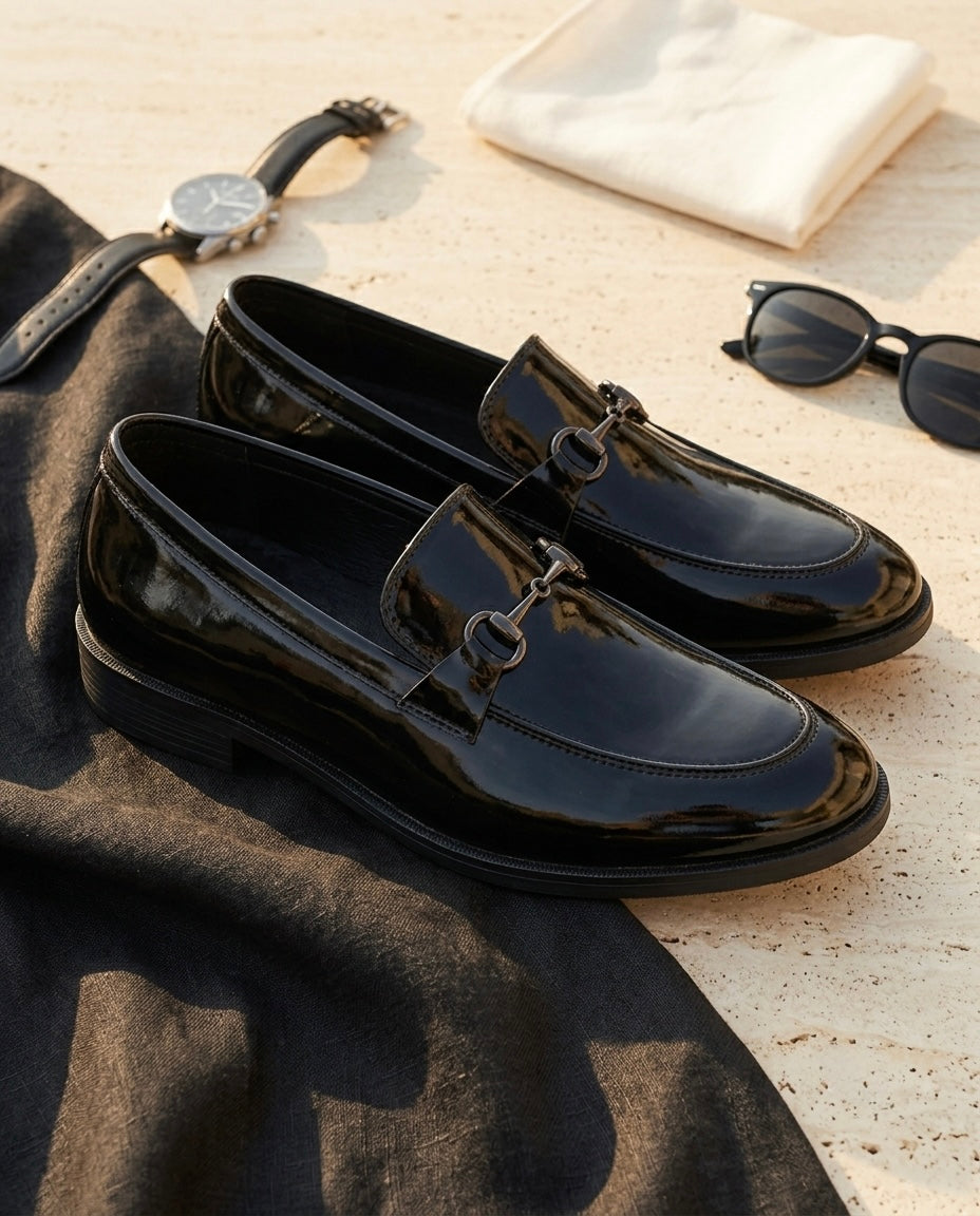 Emil (Black Leather Loafers)