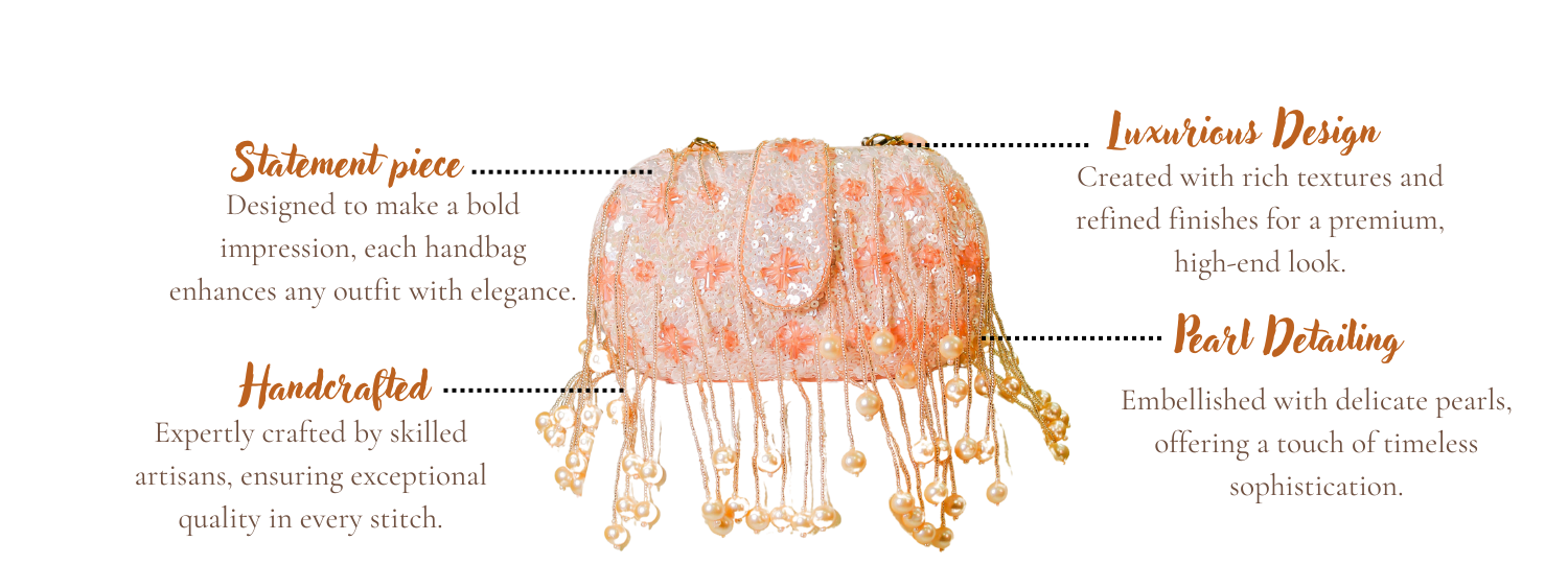 Features of Mehar Pink Handcrafted Designer Bag for Women
