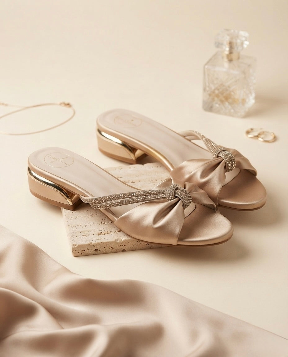 Mile Light Gold Flats