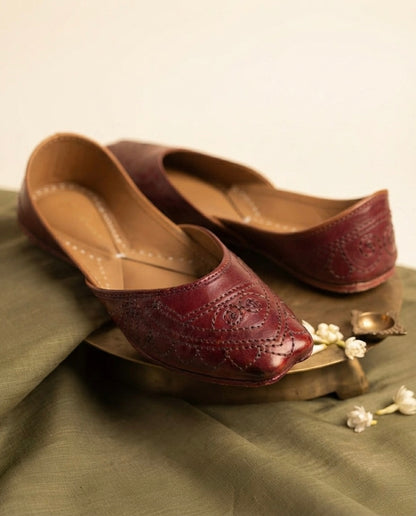 Juhi Cherry Leather (Jutti)