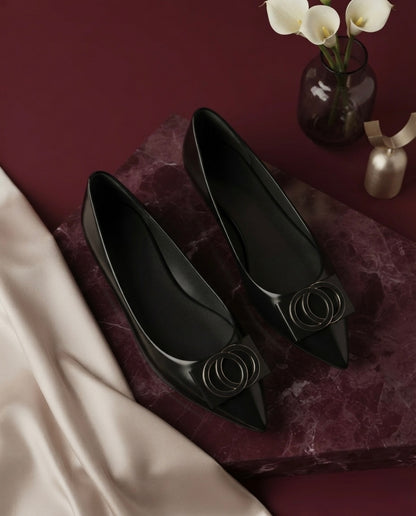 Elenor Black Belly Flats
