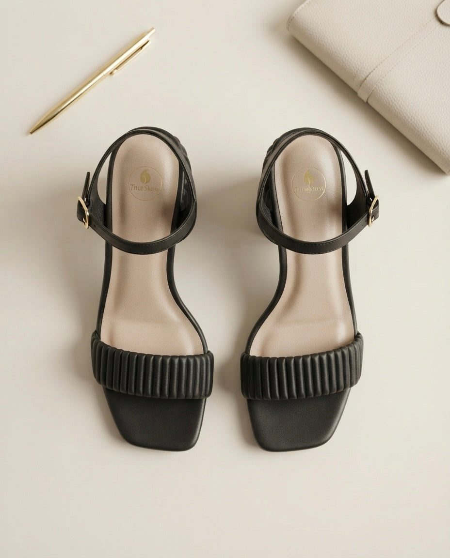Finty Block Heel Black