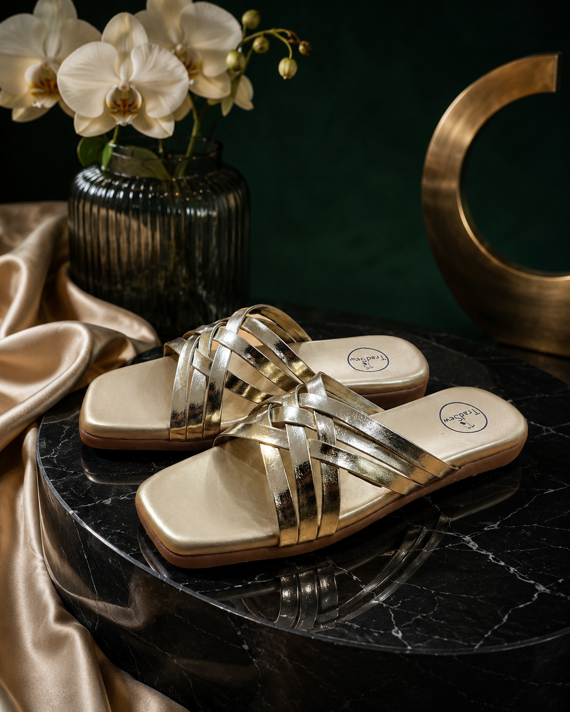 Rise Gold Flats