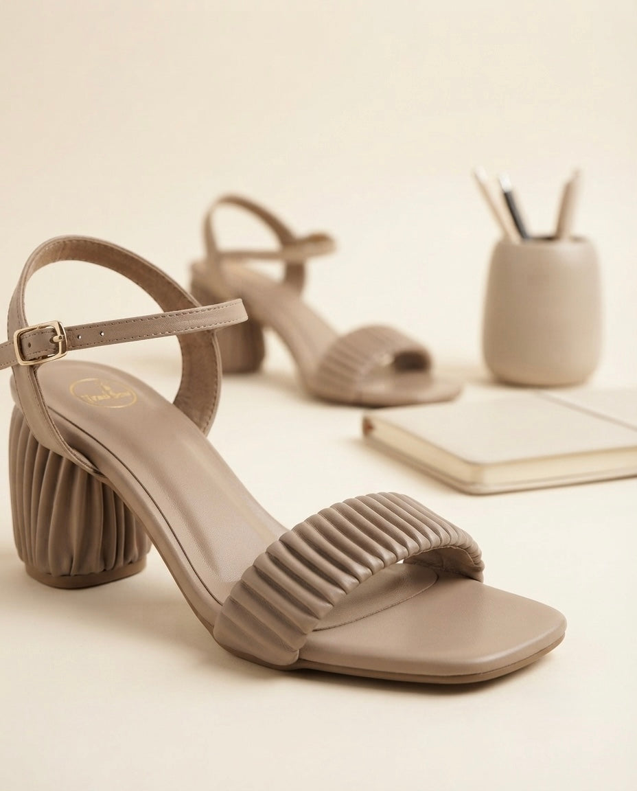 Finty Block Heel Nude