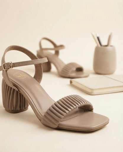 Finty Block Heel Nude
