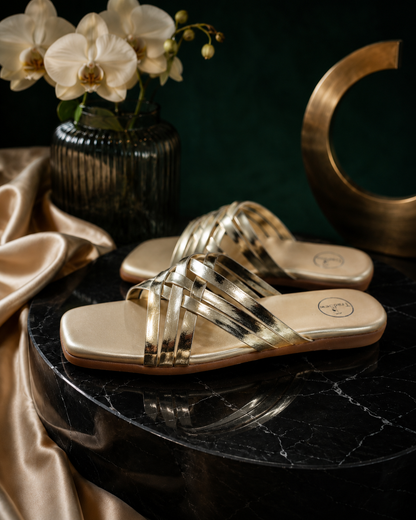 Rise Gold Flats