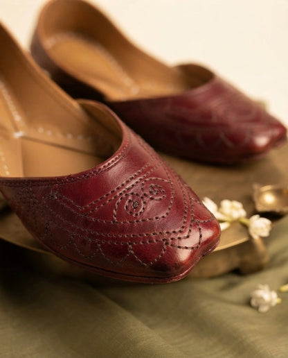 Juhi Cherry Leather (Jutti)