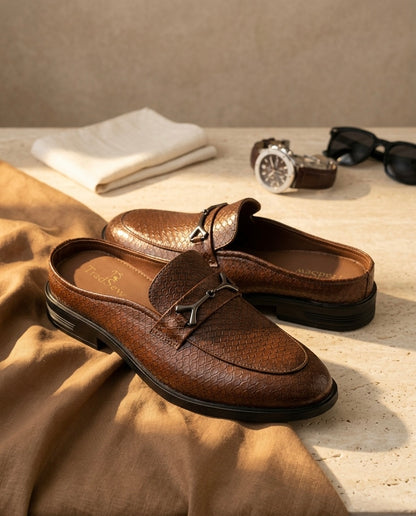 Felix (Brown Leather Mules)