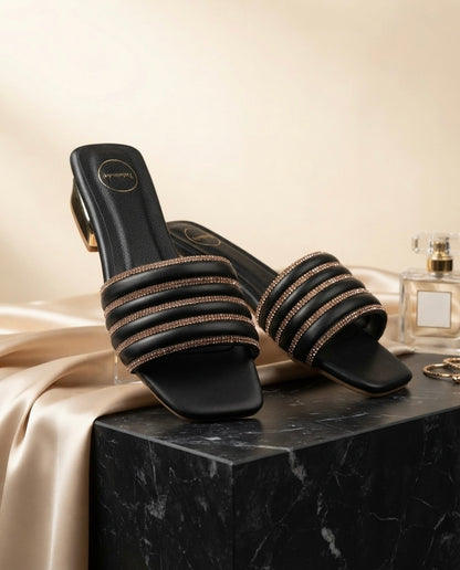 Plush Black Flats