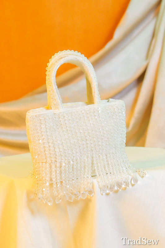 Alia White Handcrafted Designer Handbag for Women