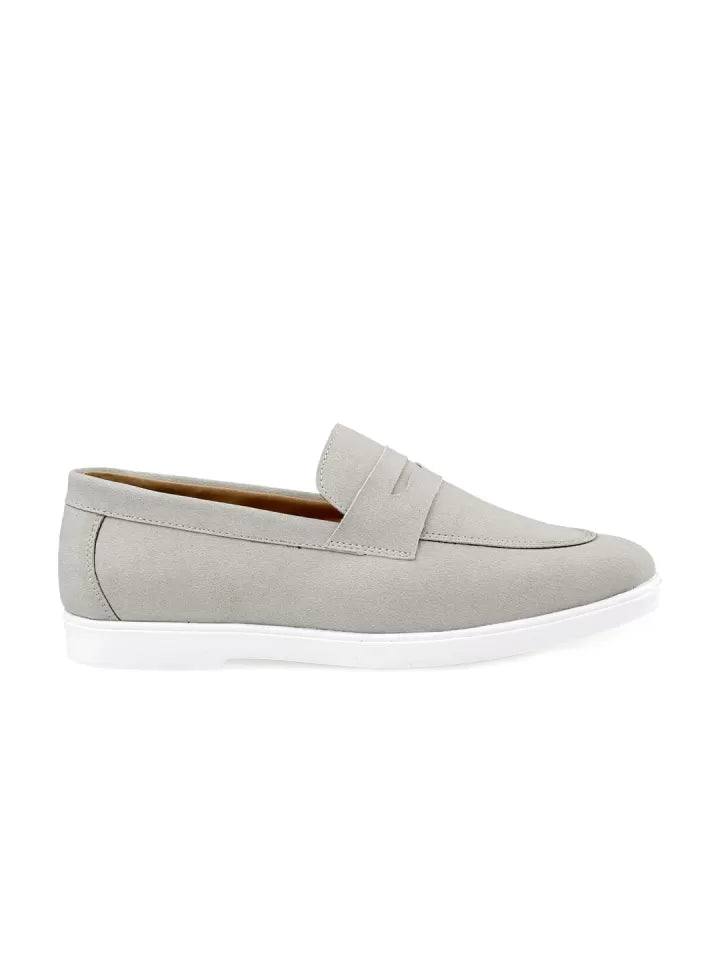 Light gray loafer shoe on a white background