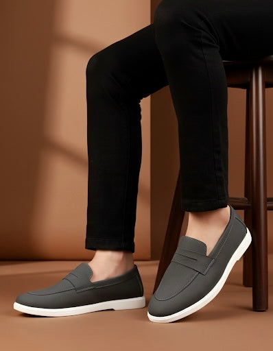 male formal shoes arthur grey loafers with jeans