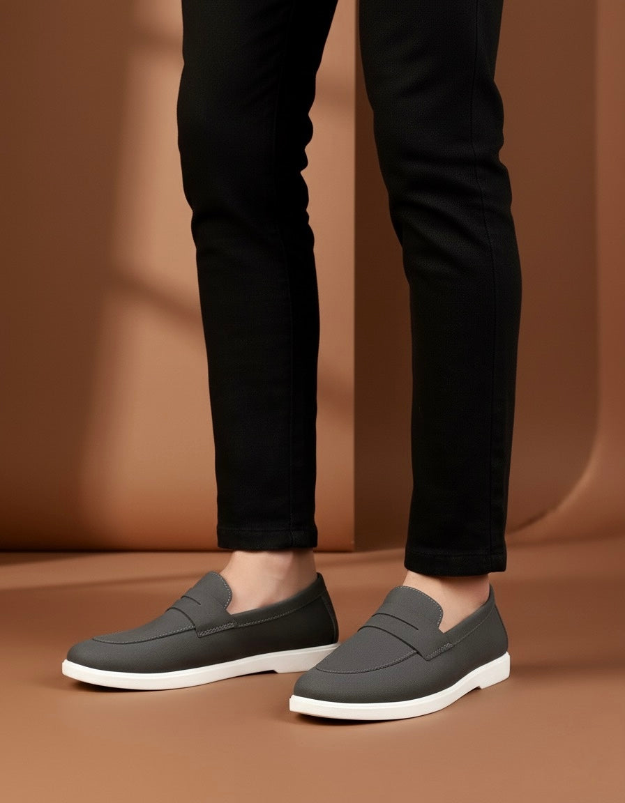 male formal shoes arthur grey loafers with jeans