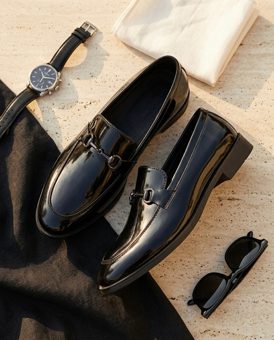 Emil (Black Leather Loafers)