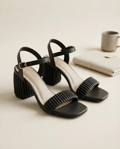Finty Block Heel Black