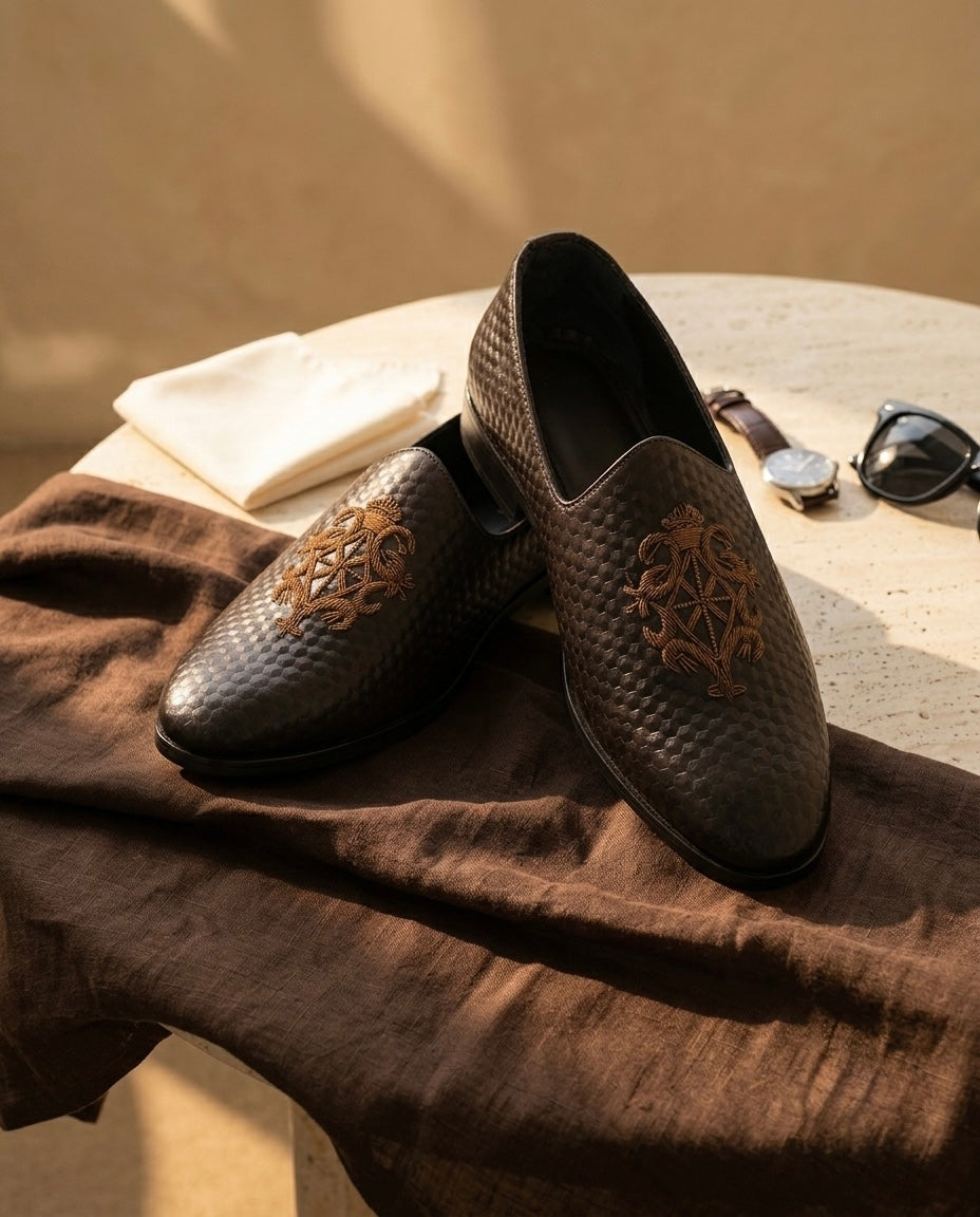 Paul (Black Ethnic Leather Jutti)