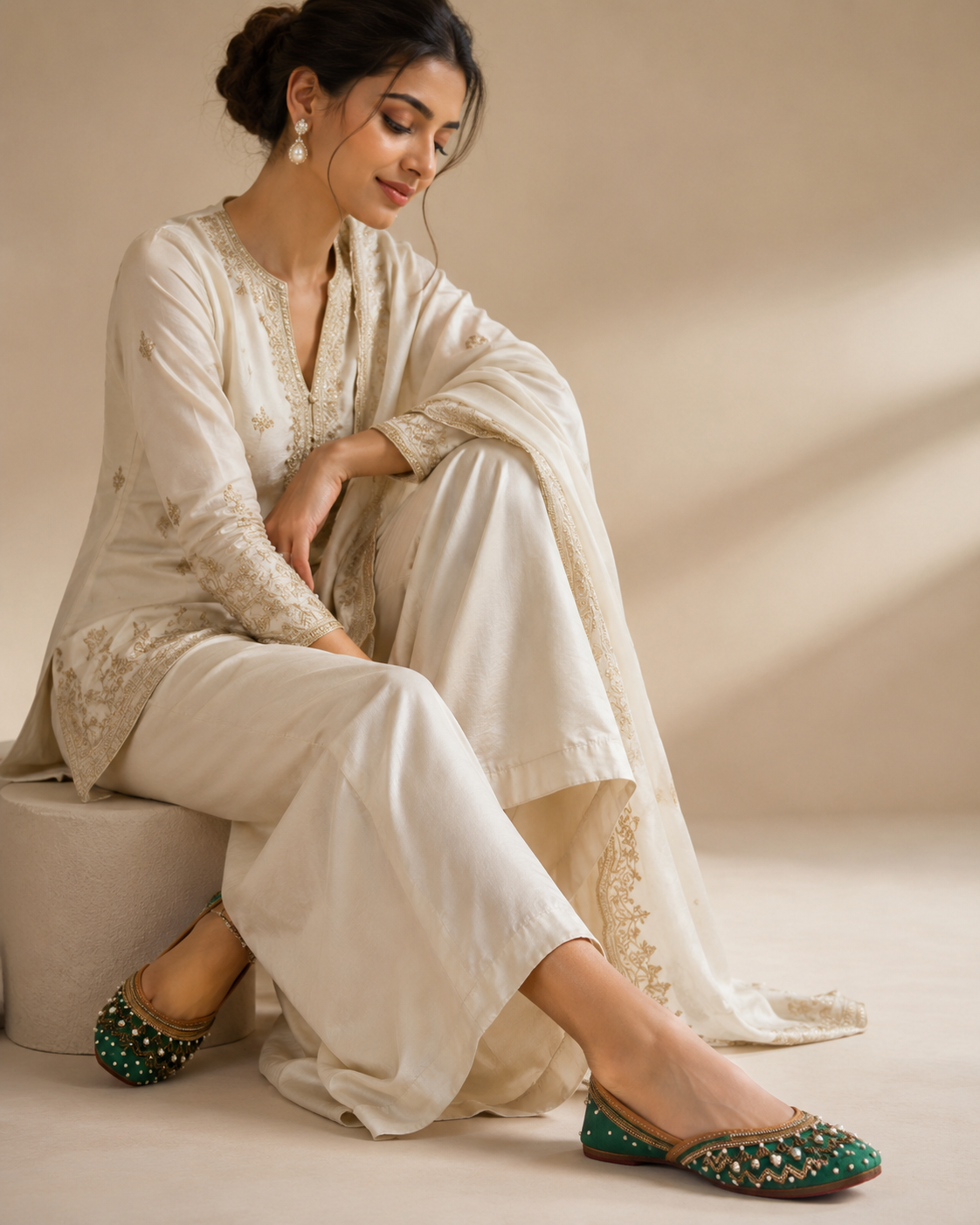 Minakshi : Green (Jutti)