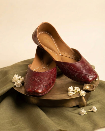 Juhi Cherry Leather (Jutti)