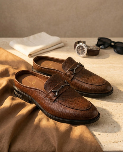Felix (Brown Leather Mules)
