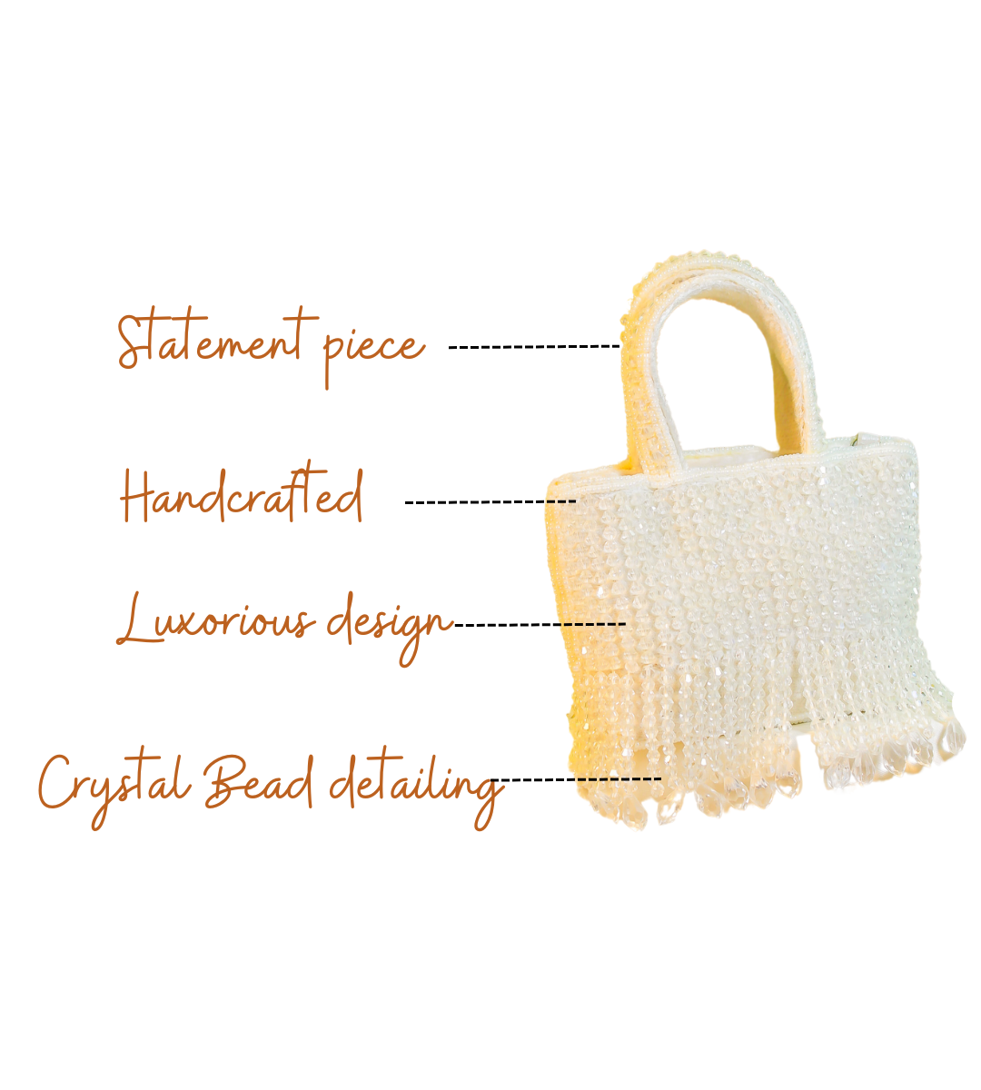 Features of Alia White Handcrafted Designer Handbag for Women