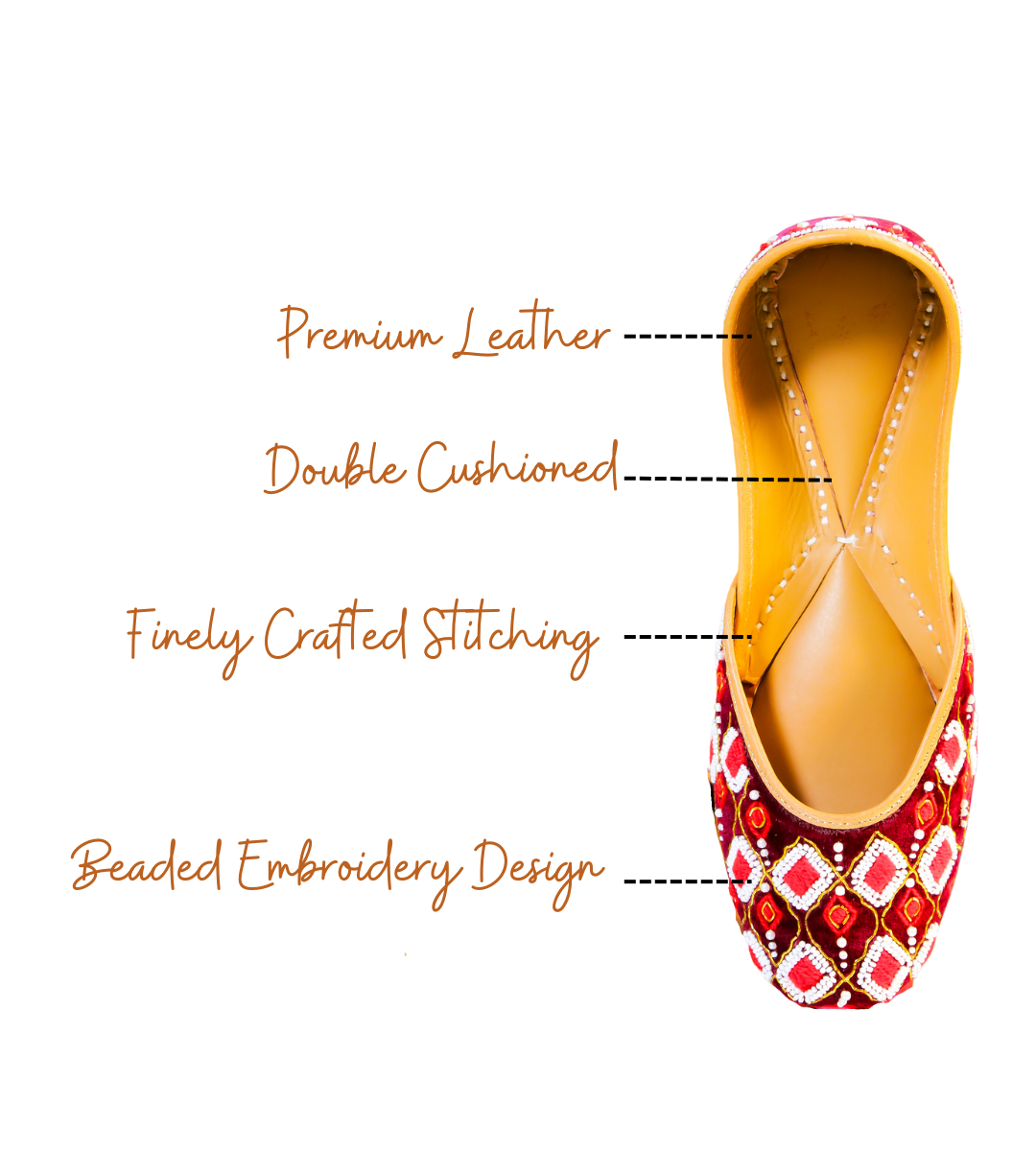 Features of Divya Velvet Bridal Punjabi jutti for Women
