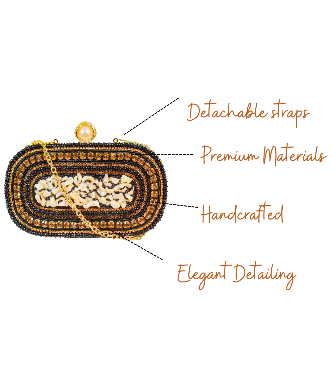 Features of Mayra Black Clutch Handcrafted Designer Handbag for Women