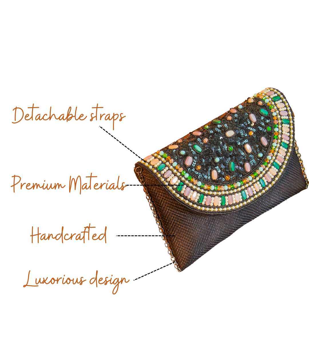 Features of Riva Black Handcrafted Designer Flapbag for Women