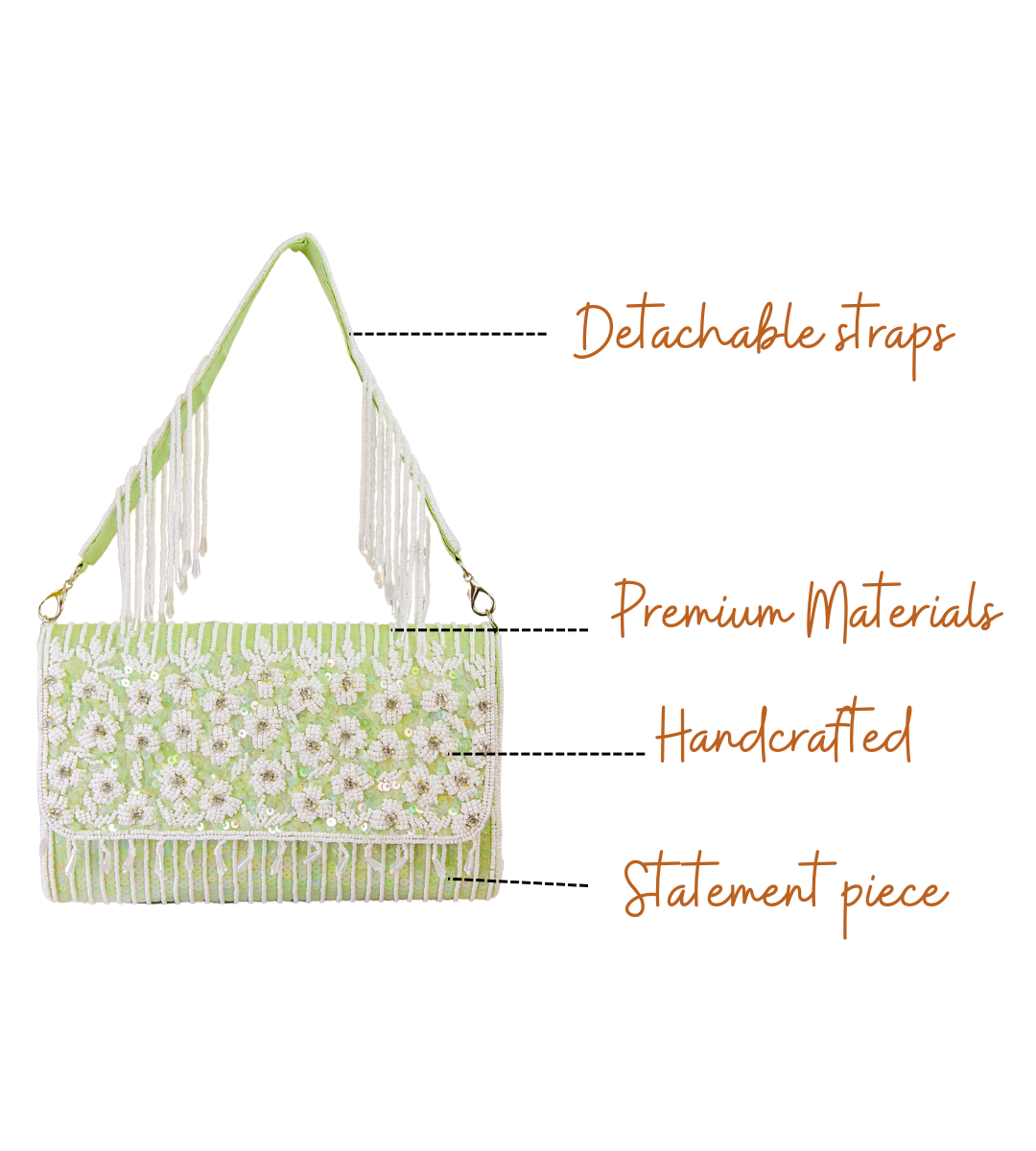 Features of Siya Green Handcrafted Designer Bag for Women