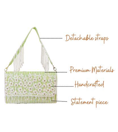Features of Siya Green Handcrafted Designer Bag for Women