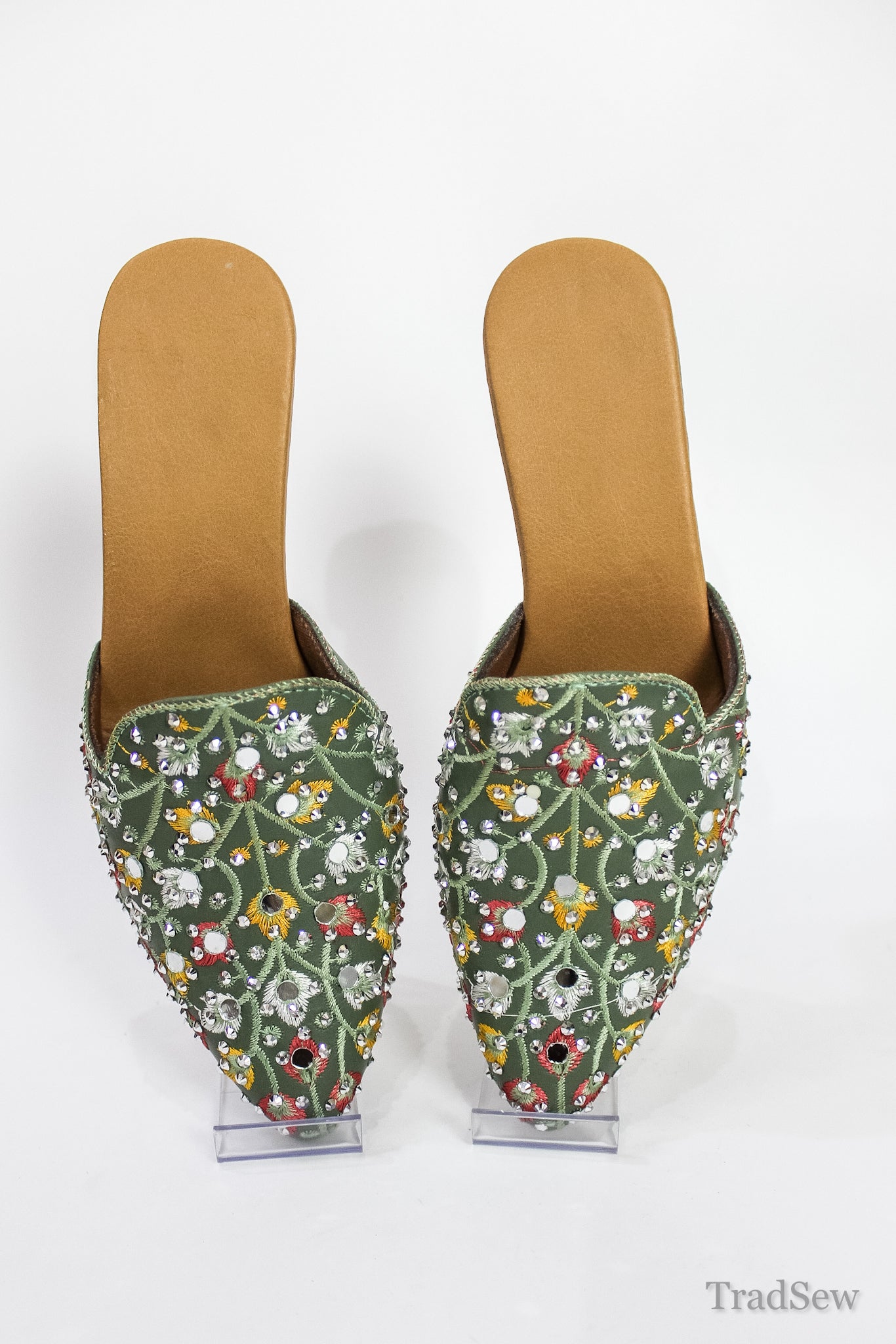 Garden Splendor Embroidered Mules by Tradsew