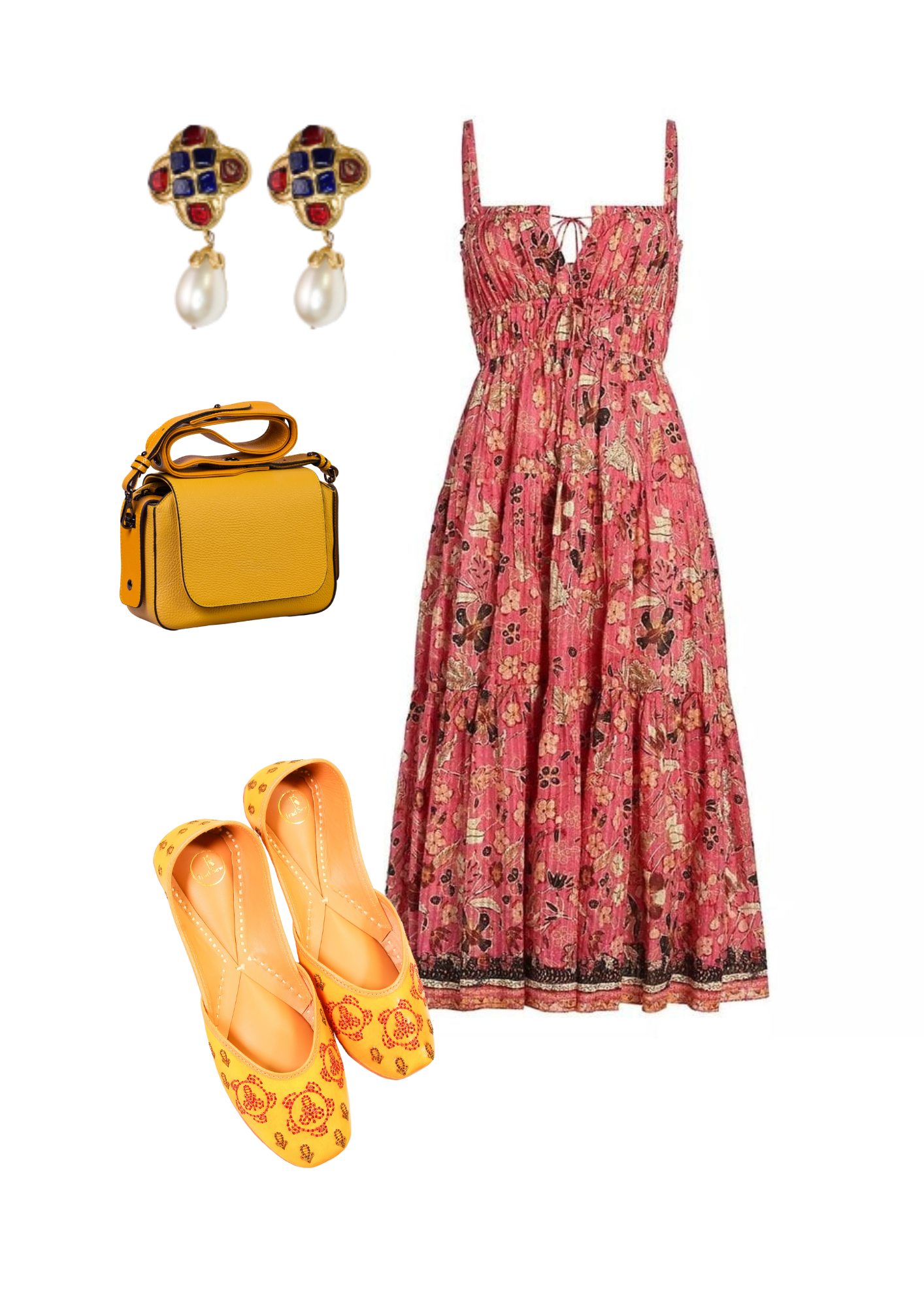 Heer yellow pure leather punjabi jutti for women