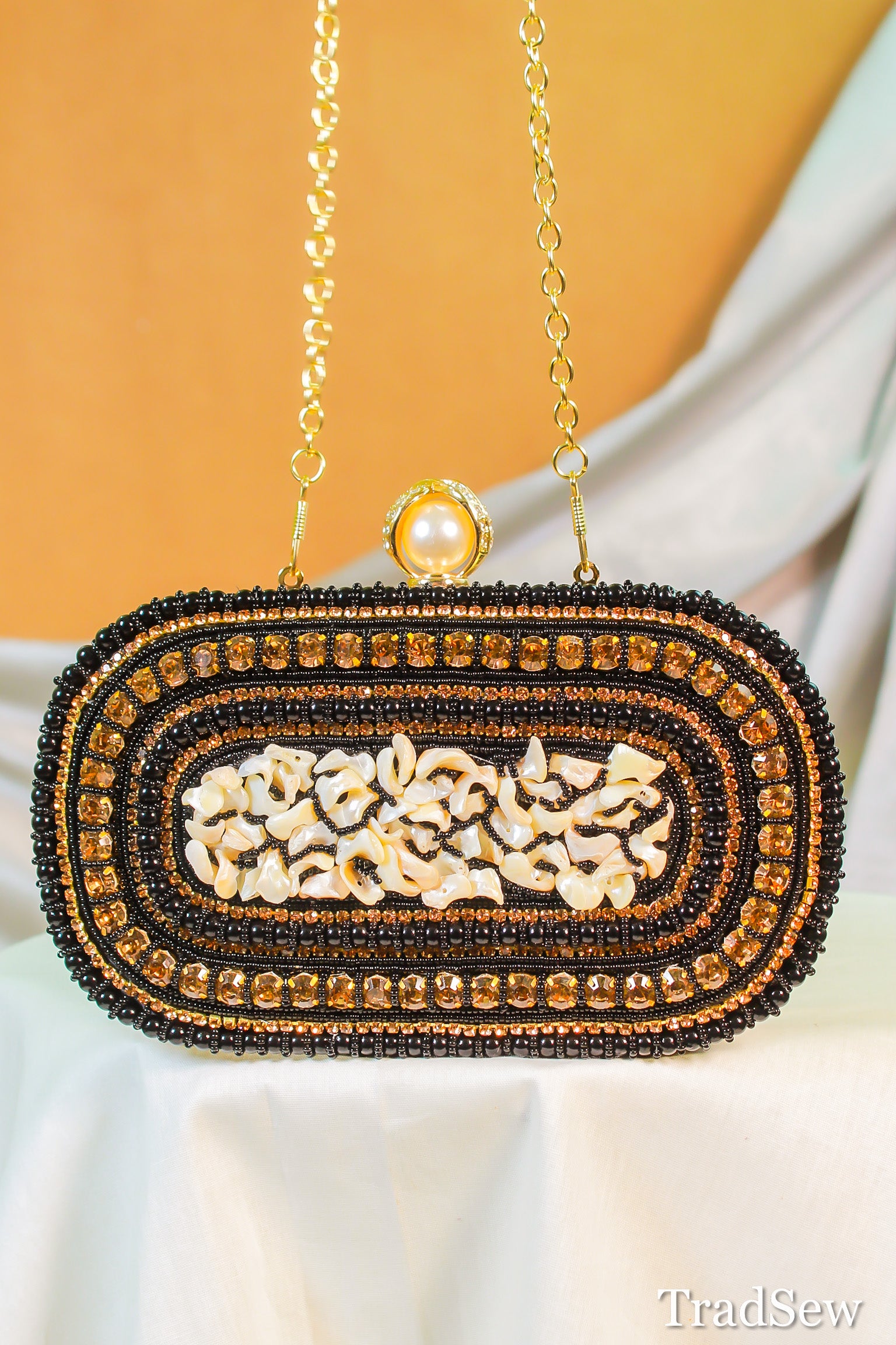 Mayra Black Clutch Handcrafted Designer Handbag for Women
